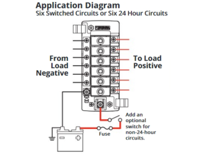 Blue Sea Systems 5052 ST CLB Circuit Breaker Block - 6 Common Circuits & Negative Busbar